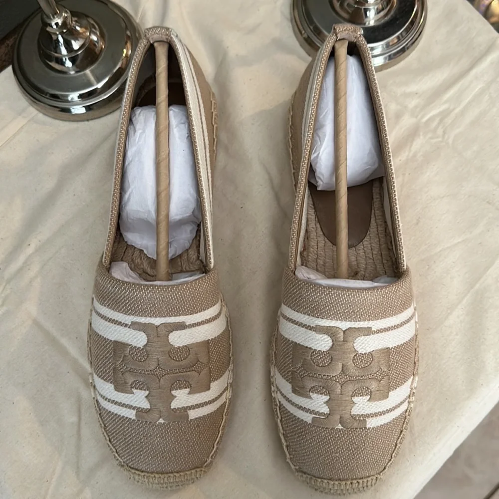 Tory Burch canvas logo espadrilles